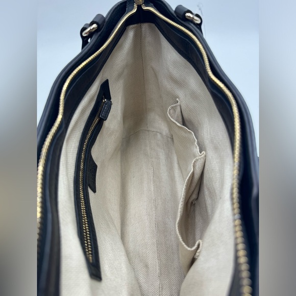 Auth Gucci Black / Brown Cherry Metallic Leather 2way SoHo Working Tote Satchel - Picture 13 of 16